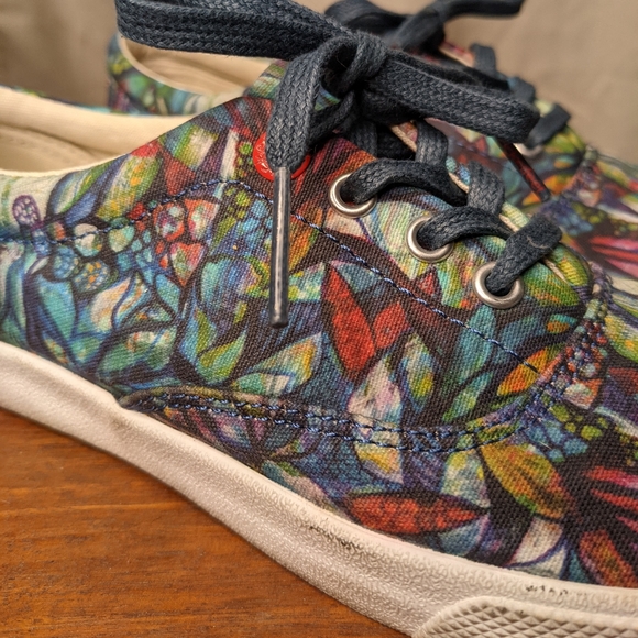 Bucket Feet Botanical Gardens floral lace up shoes 7 - Picture 3 of 14